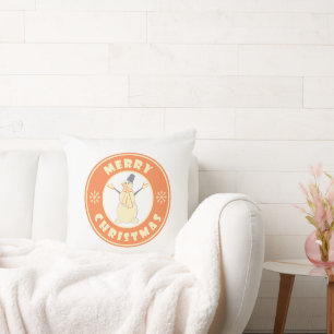 Merry Christmas happy snowman famous coffe style Cushion