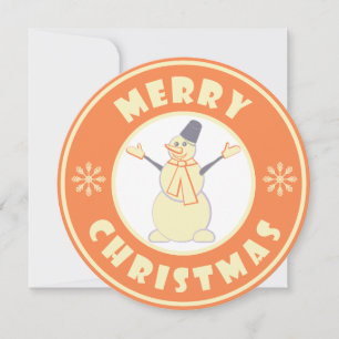 Merry Christmas happy snowman famous coffe style Invitation