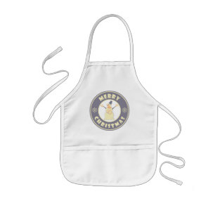 Merry Christmas happy snowman famous coffe style Kids Apron