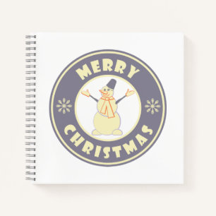 Merry Christmas happy snowman famous coffe style Notebook