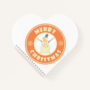 Merry Christmas happy snowman famous coffe style Notebook