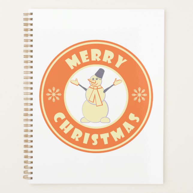 Merry Christmas happy snowman famous coffe style Planner (Front)