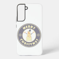 Merry Christmas happy snowman famous coffe style