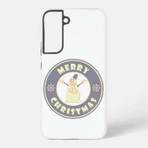 Merry Christmas happy snowman famous coffe style Samsung Galaxy Case
