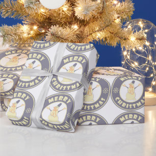 Merry Christmas happy snowman famous coffe style Wrapping Paper