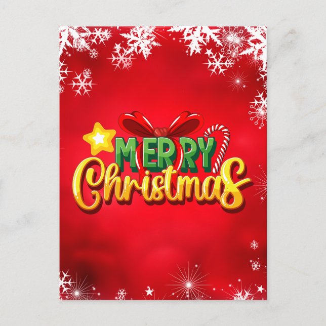 Merry Christmas Happy Xmas Red Green Holiday Funny Postcard (Front)