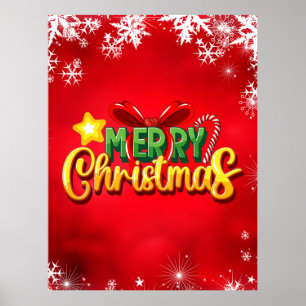 Merry Christmas Happy Xmas Red Green Holiday Funny Poster