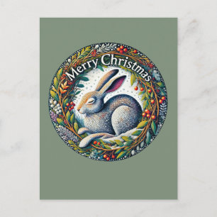 Merry Christmas Hare                               Postcard