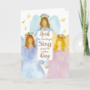 Merry Christmas Hark The Herald Angels Sing Card