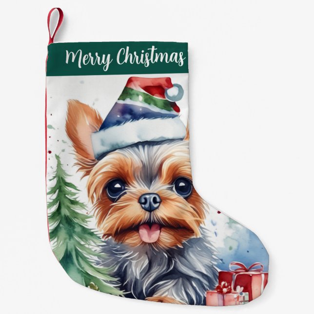 Merry Christmas Hat Festive Yorkshire -  Small Christmas Stocking (Front)