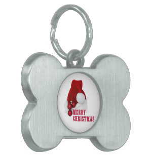 Merry Christmas Hat Pet Tag