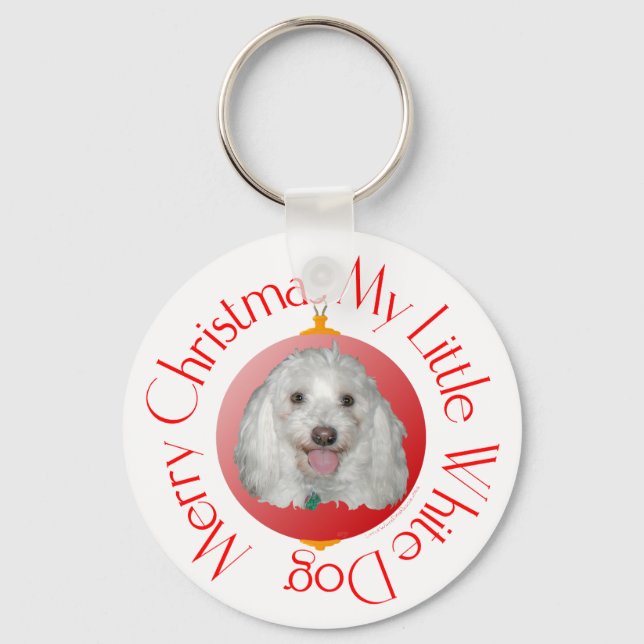 Merry Christmas Havanese Key Ring (Front)