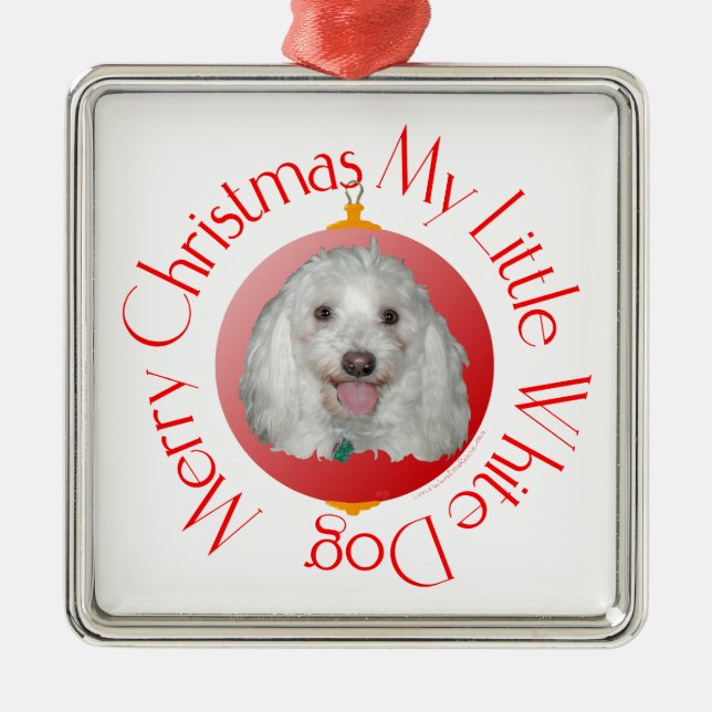 Merry Christmas Havanese Metal Tree Decoration (Front)