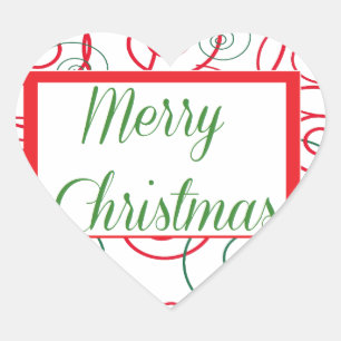 Merry Christmas Heart Sticker