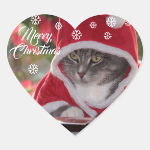 Merry Christmas Heart Sticker