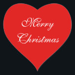 Merry Christmas Heart Sticker<br><div class="desc">Merry Christmas Heart Sticker. Great for adding to your Christmas gifts.</div>