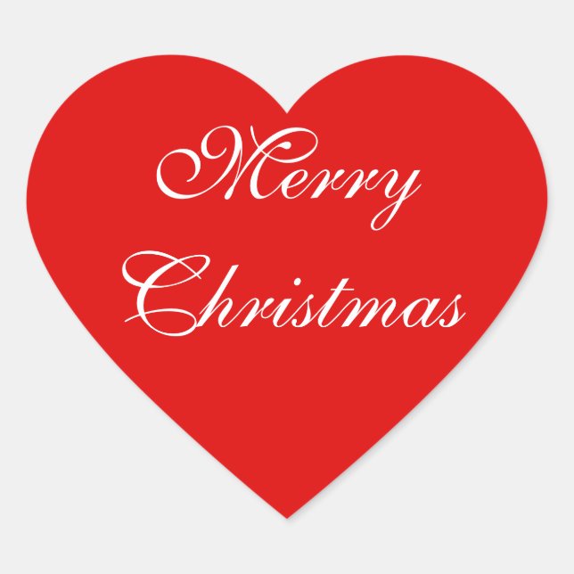 Merry Christmas Heart Sticker (Front)