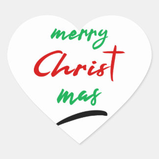 Merry Christmas Heart Sticker
