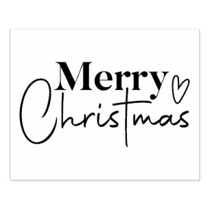 Merry Christmas heart with a cross Rubber Stamp