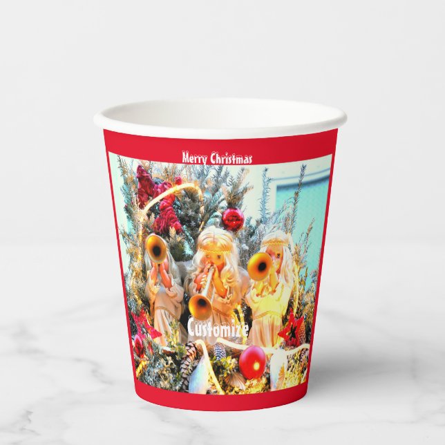 Merry Christmas heavenly angels  Paper Cups (Front)