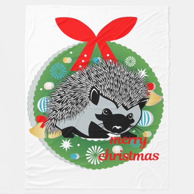 merry christmas hedgehog blanket (Front)