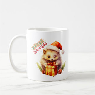 Merry Christmas Hedgehog Coffee Mug