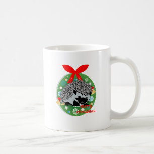 merry christmas hedgehog coffee mug