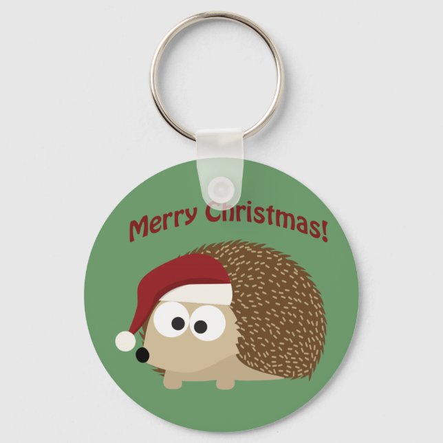 Merry Christmas! Hedgehog Key Ring (Front)