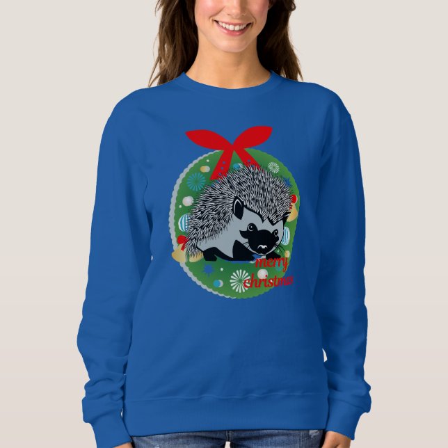 merry christmas hedgehog sweatshirt (Front)