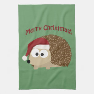Merry Christmas! Hedgehog Tea Towel
