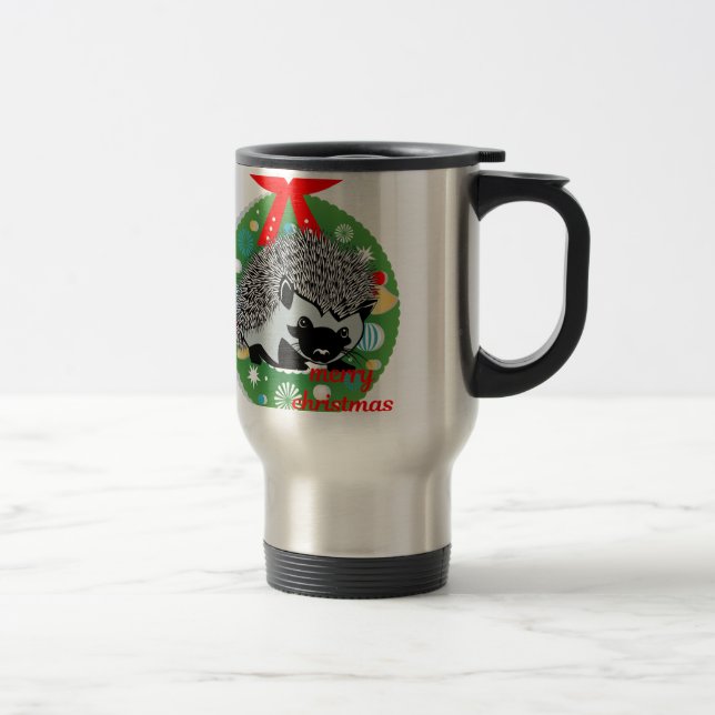 merry christmas hedgehog travel mug (Right)