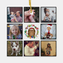 Merry Christmas Hedgehog Wreath Custom Collage