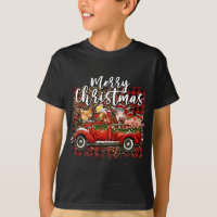 Merry Christmas Heifer Animals Farm Santa Red Truc