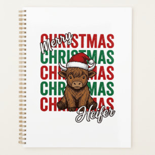 Merry Christmas Heifer Cow Holiday Shirt Design_1 Planner