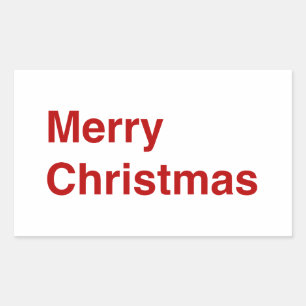 Merry Christmas Helvetica Rectangular Sticker