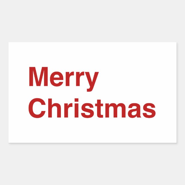 Merry Christmas Helvetica Rectangular Sticker (Front)