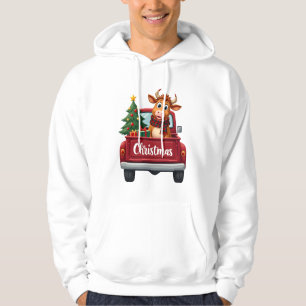 Merry Christmas Highland Cow Christmas Tree Red Tr Hoodie