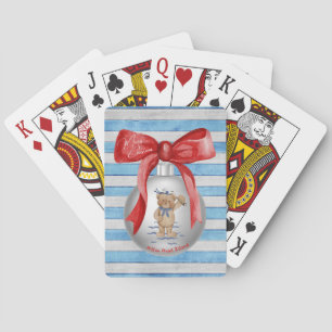 Merry Christmas Hilton Head Island Bear Ornament Playing Cards