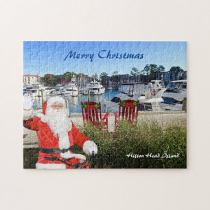 Merry Christmas Hilton Head Island Harbour Town Jigsaw Puzzle