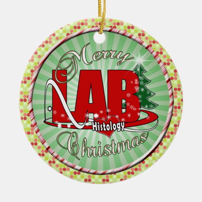 MERRY CHRISTMAS HISTOLOGY CERAMIC TREE DECORATION (Front)