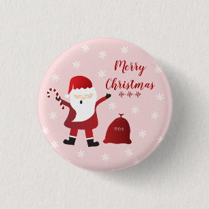 Merry Christmas Ho Ho Ho Santa Claus 3 Cm Round Badge