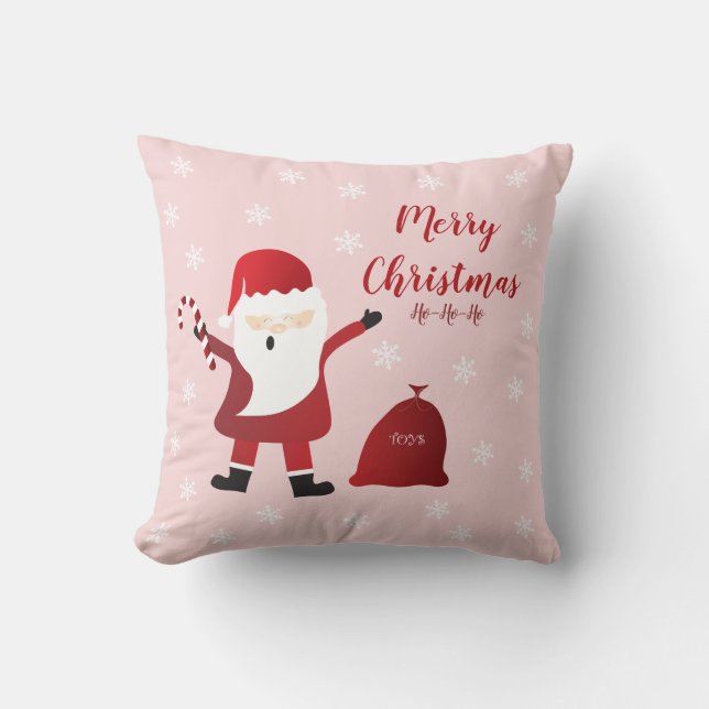 Merry Christmas Ho Ho Ho Santa Claus Cushion (Front)