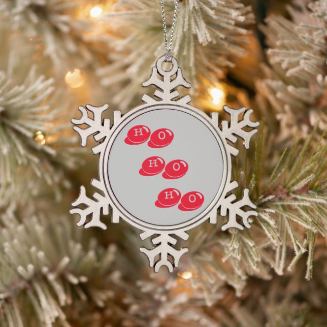 merry christmas ho ho ho snowflake pewter christmas ornament (Tree)