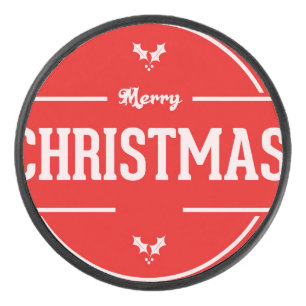 Merry Christmas Hockey Puck