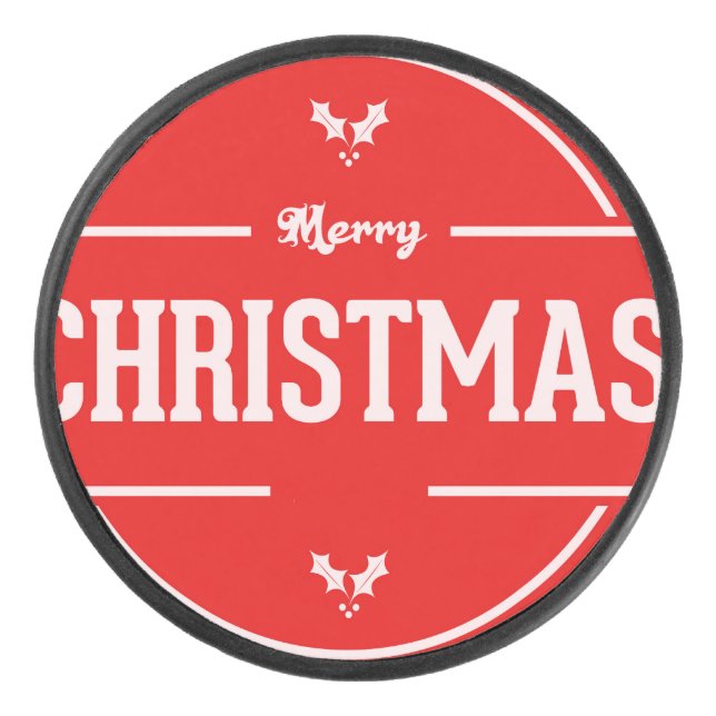 Merry Christmas Hockey Puck (Front)