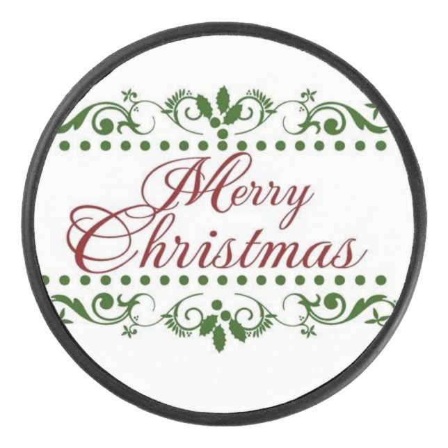 Merry Christmas Hockey Puck (Front)