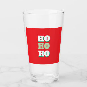 Merry Christmas HoHoHo Party Minimalist Plain Glass