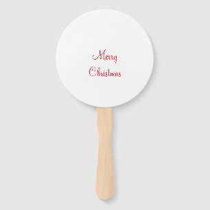 merry christmas holiday add family name photo gift hand fan