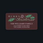 Merry Christmas Holiday Address Label<br><div class="desc">Merry Christmas Holiday Address Label / Brown and Lilac</div>