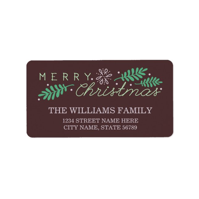 Merry Christmas Holiday Address Label (Front)